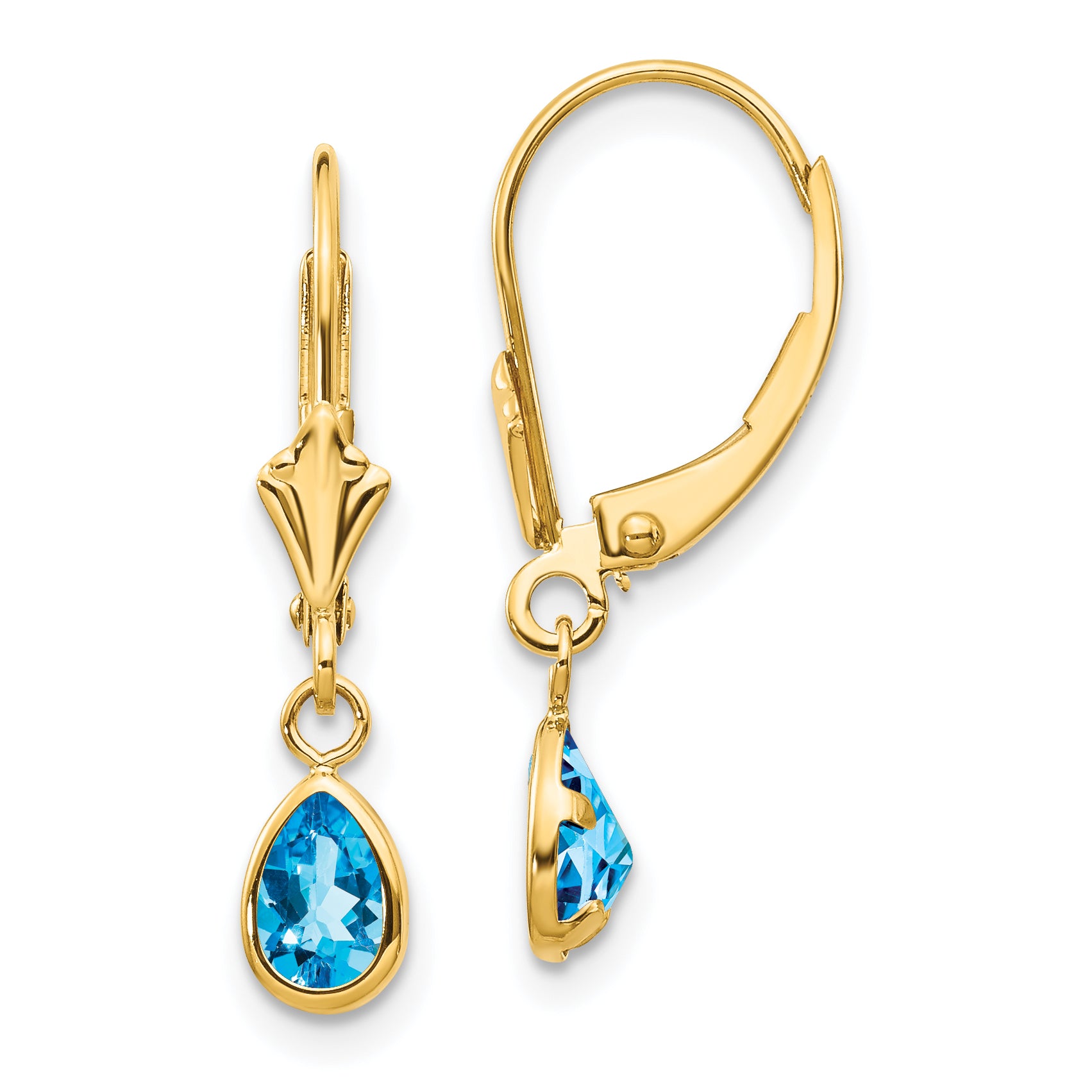 14k 6x4mm December/Blue Topaz Earrings Main image