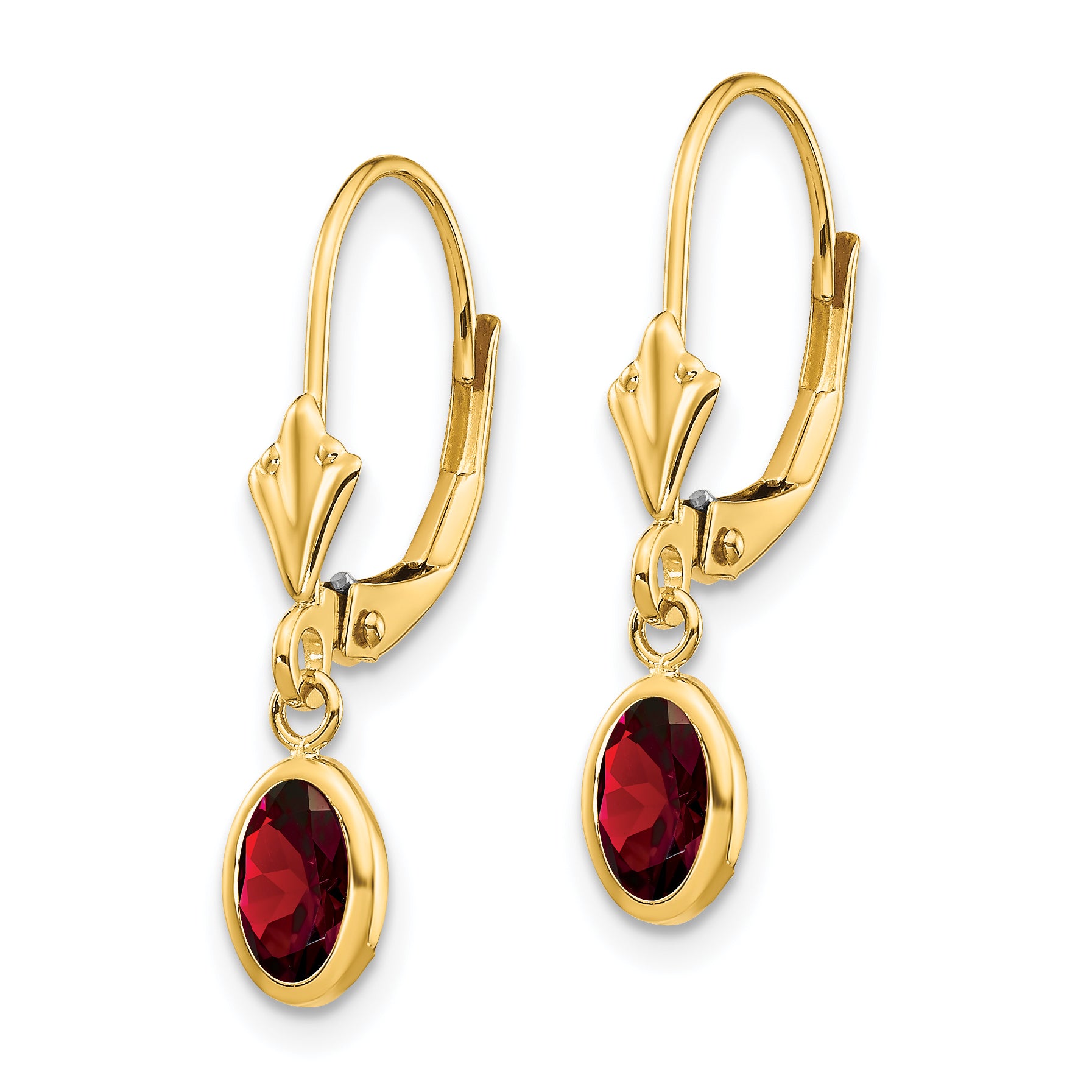 14k 6x4mm Garnet/January Earrings Secondary image