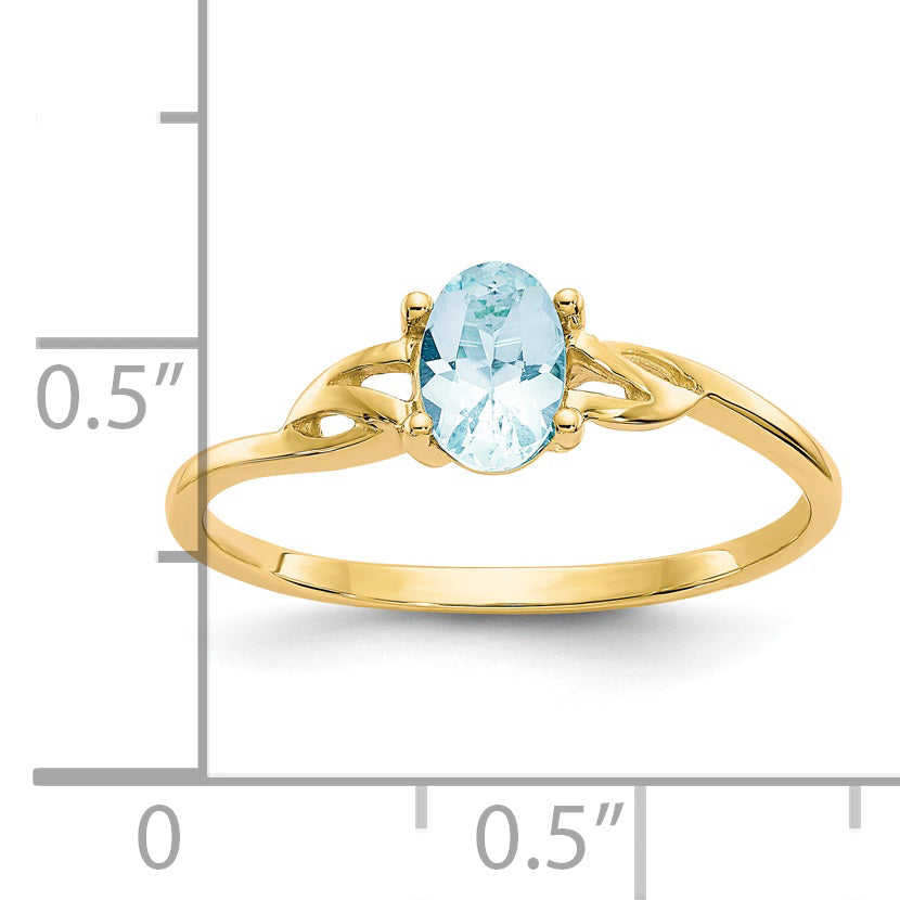 14k Aquamarine Birthstone Ring Secondary image