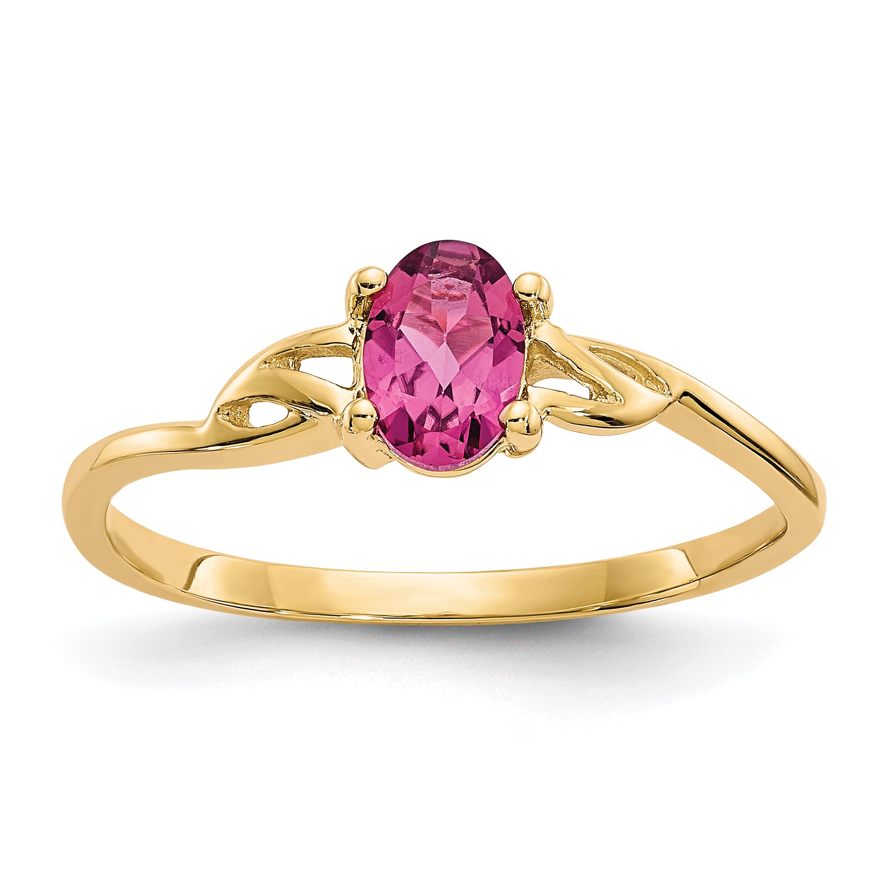 14k Pink Tourmaline Birthstone Ring Main image