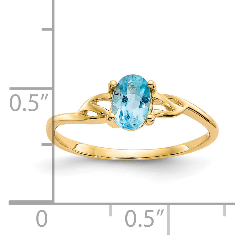 14k Blue Topaz Birthstone Ring Secondary image