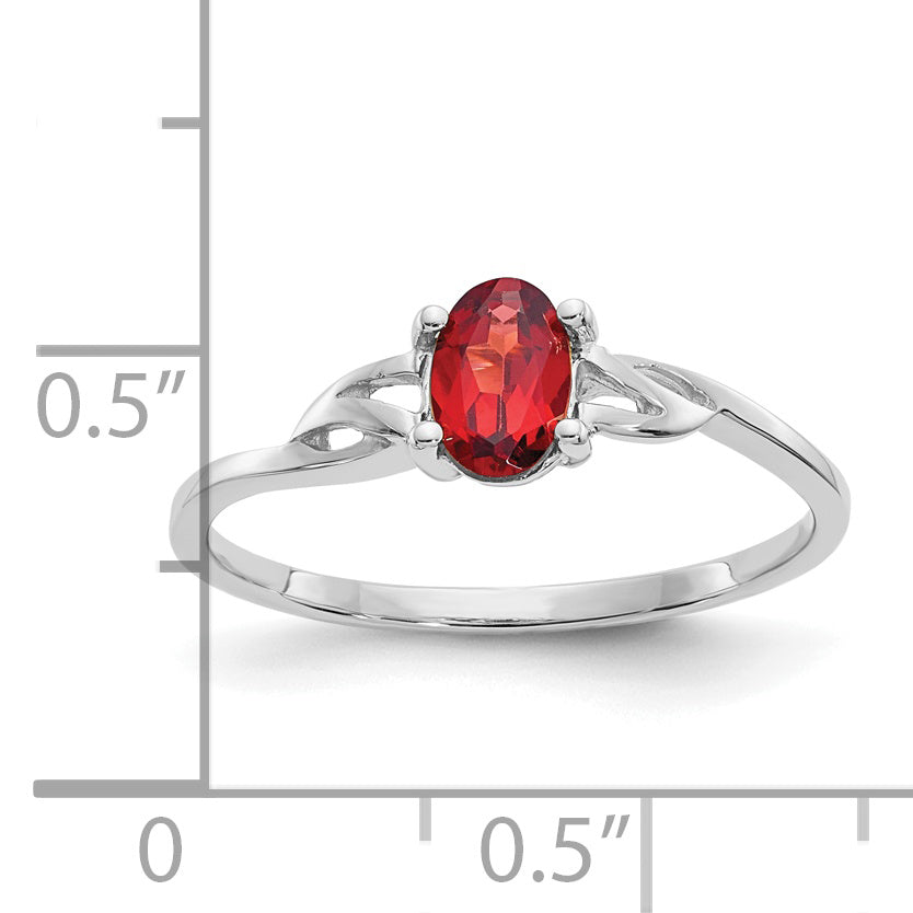 14k White Gold Garnet Birthstone Ring Secondary image