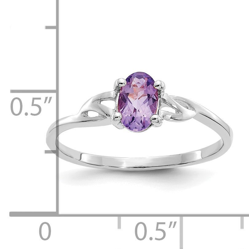 14k White Gold Amethyst Birthstone Ring