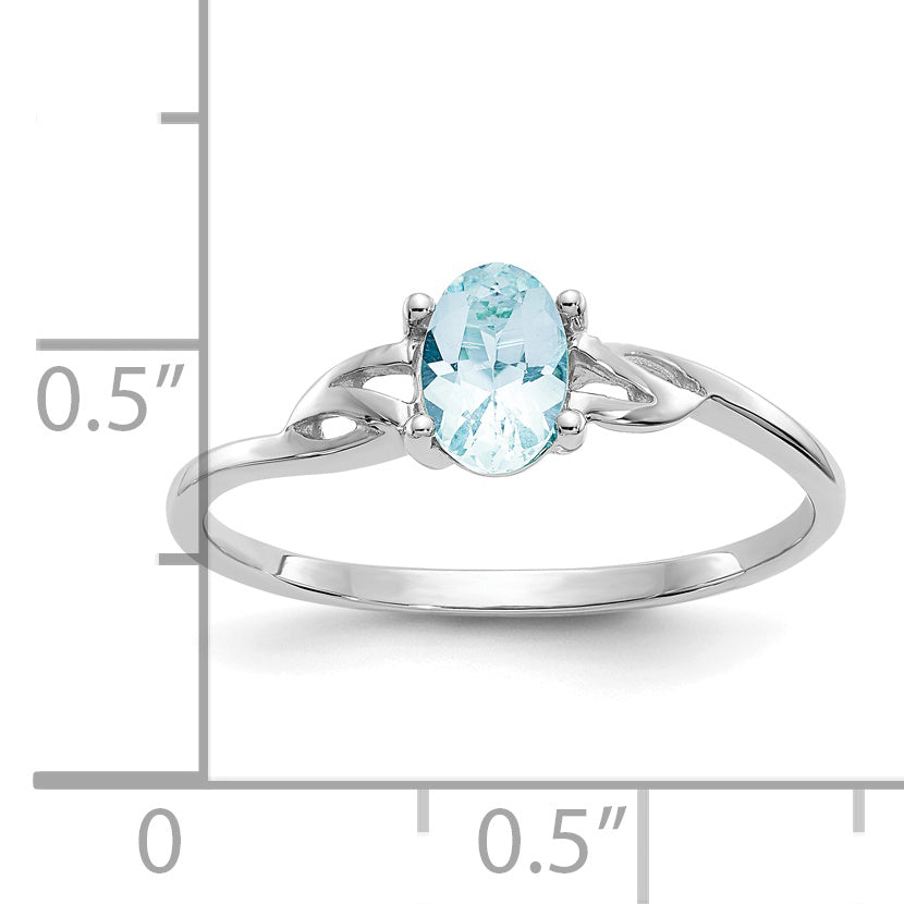 14k White Gold Aquamarine Birthstone Ring Secondary image