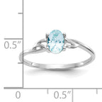 14k White Gold Aquamarine Birthstone Ring