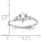 14k White Gold White Topaz Birthstone Ring