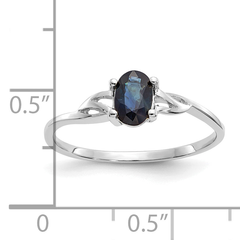 14k White Gold Sapphire Birthstone Ring Secondary image