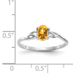 14K White Gold Citrine Birthstone Ring