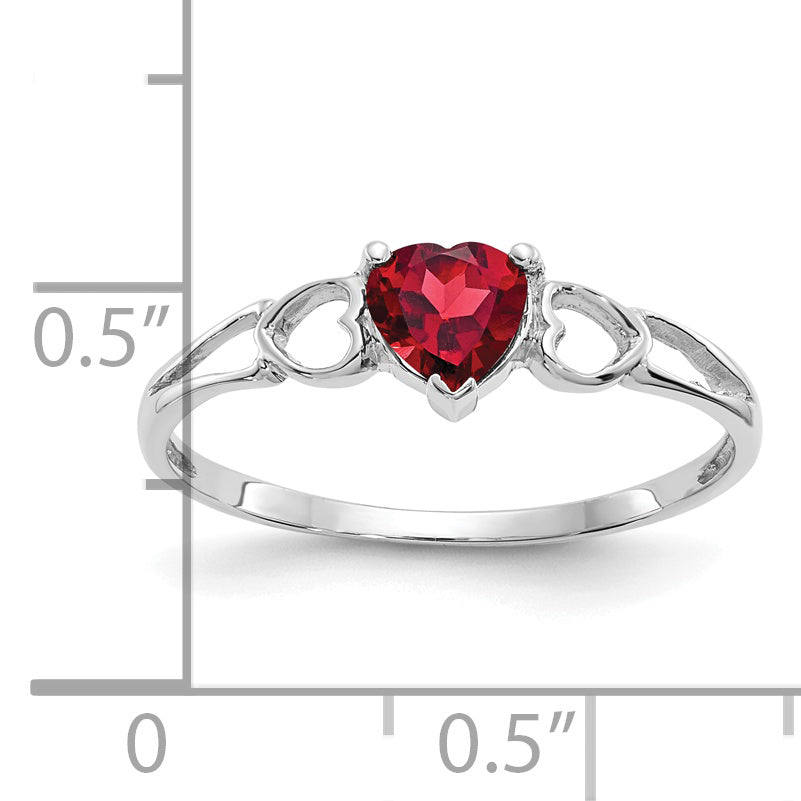 14k White Gold Garnet Birthstone Ring Secondary image