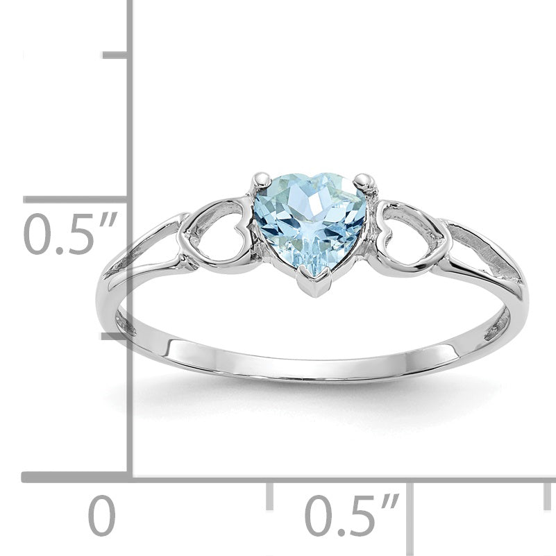 14k White Gold Aquamarine Birthstone Ring Secondary image
