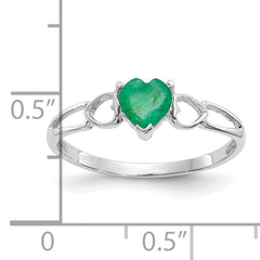 14k White Gold Emerald Birthstone Ring