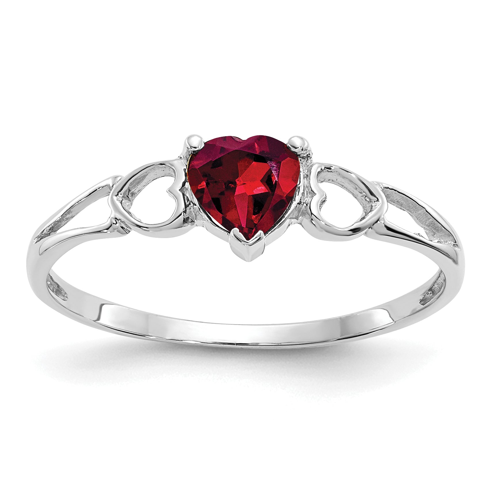 14k White Gold Rhodolite Garnet Birthstone Ring Main image