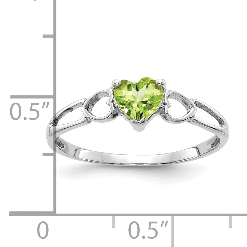 14k White Gold Peridot Birthstone Ring Secondary image
