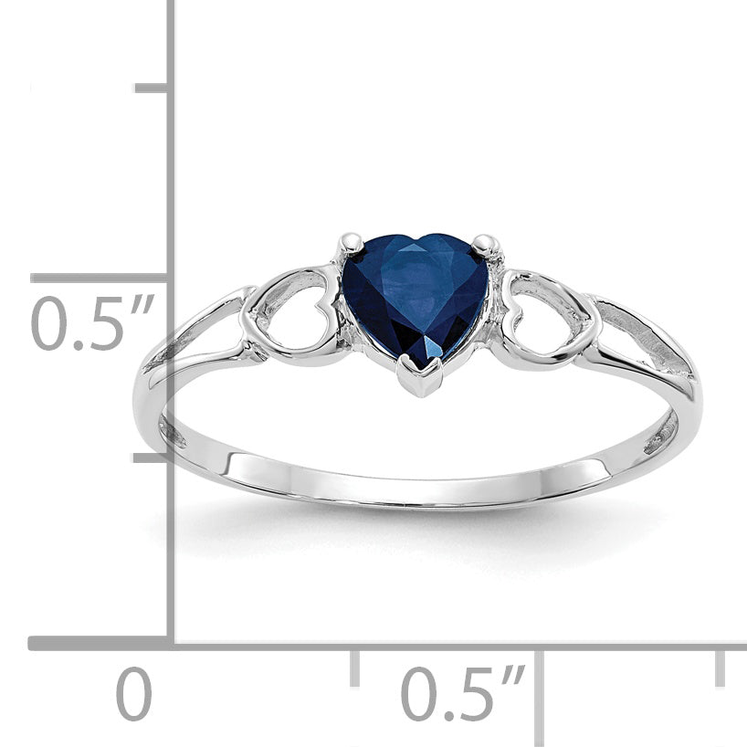 14k White Gold Sapphire Birthstone Ring Secondary image