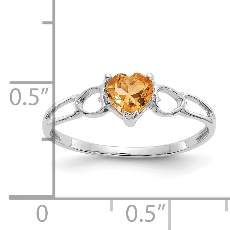 14k White Gold Citrine Birthstone Ring Secondary image