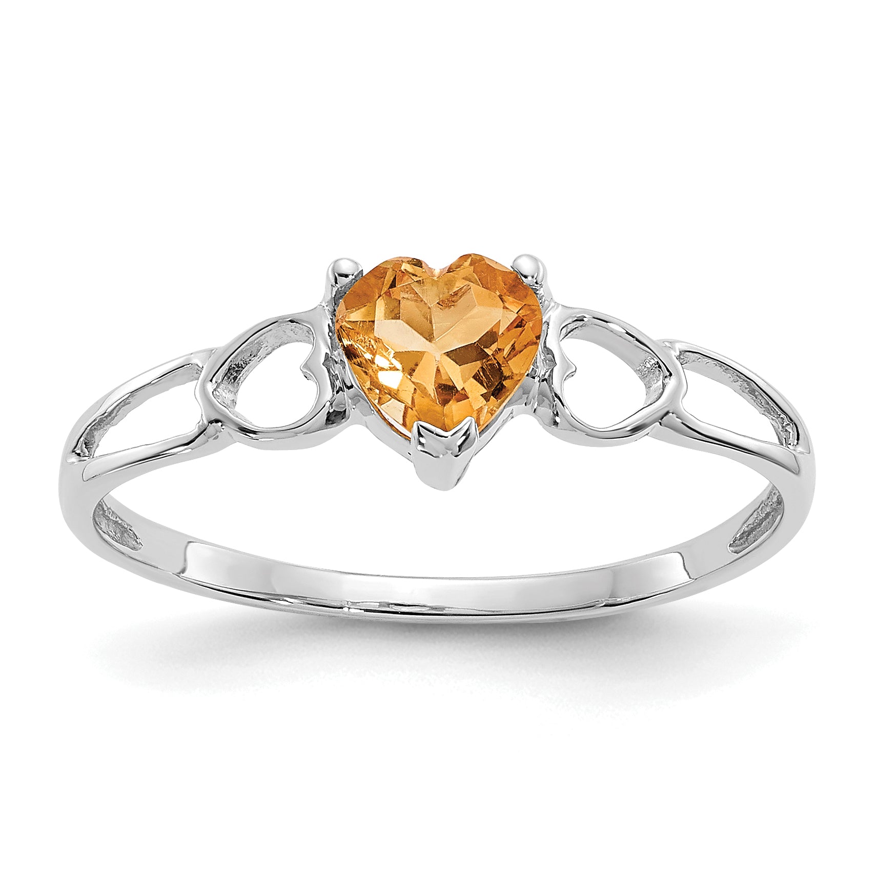 14k White Gold Citrine Birthstone Ring Main image
