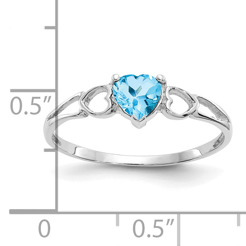 14k White Gold Blue Topaz Birthstone Ring Secondary image
