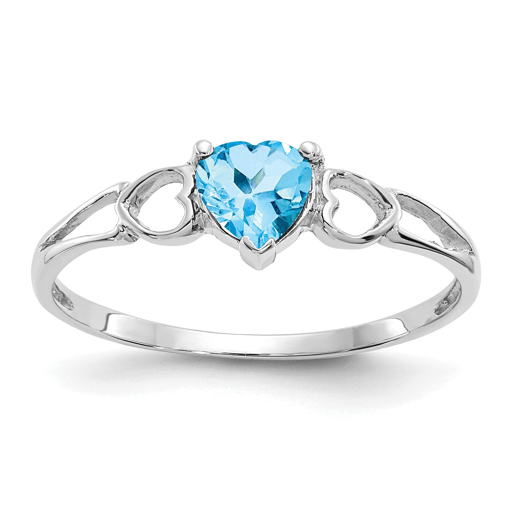 14k White Gold Blue Topaz Birthstone Ring Main image
