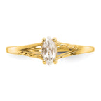 14k White Topaz Birthstone Ring