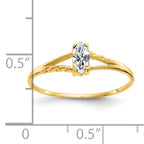 14k White Topaz Birthstone Ring