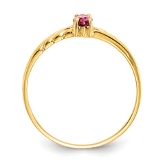 14k Pink Tourmaline Birthstone Ring