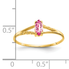 14k Pink Tourmaline Birthstone Ring