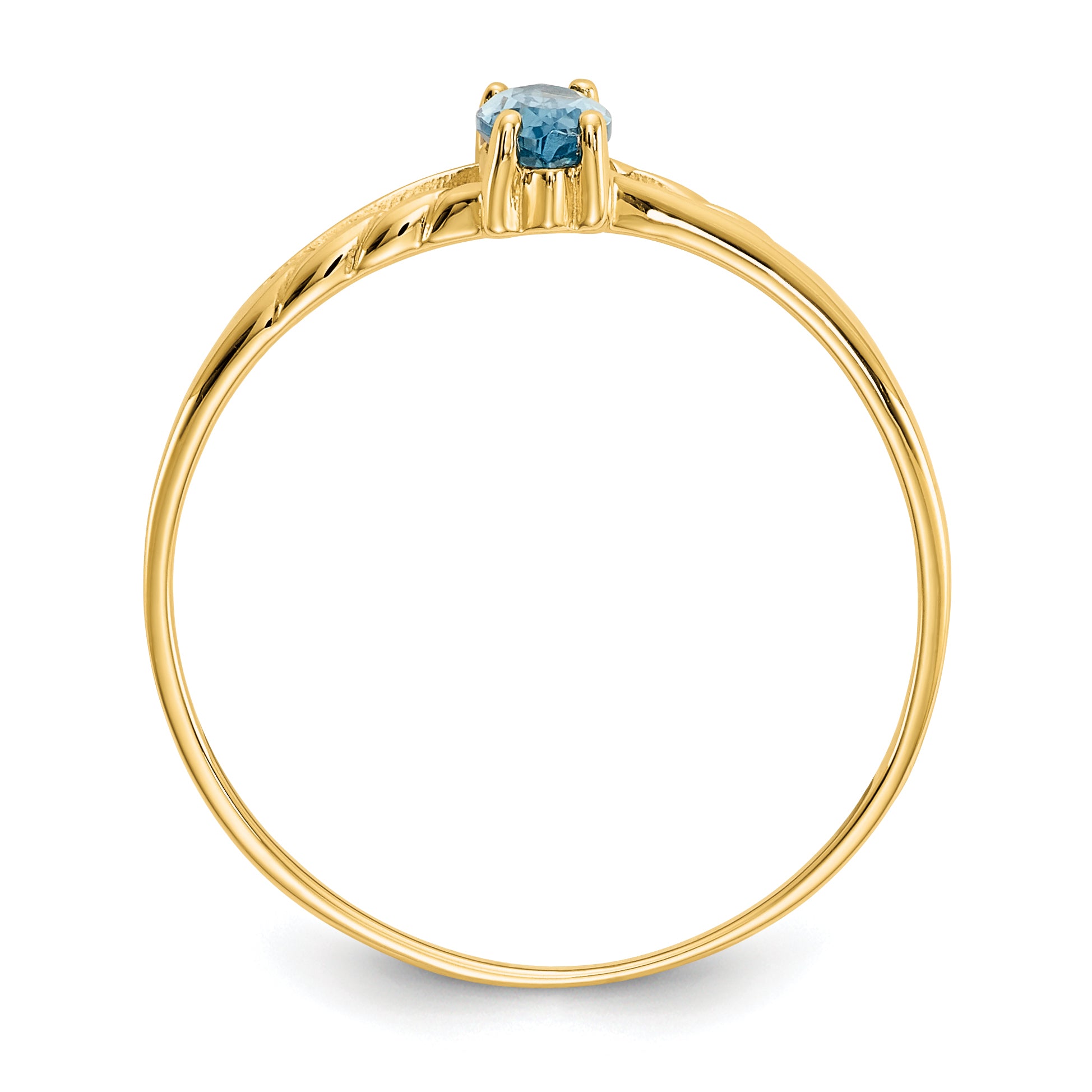 14k Blue Topaz Birthstone Ring Secondary image