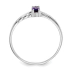 14k White Gold Amethyst Birthstone Ring
