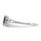 14k White Gold Amethyst Birthstone Ring
