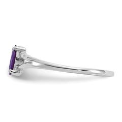 14k White Gold Amethyst Birthstone Ring