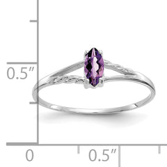 14k White Gold Amethyst Birthstone Ring
