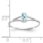 14k White Gold Aquamarine Birthstone Ring