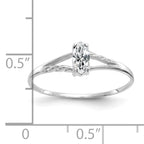 14k White Gold White Topaz Birthstone Ring