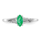 14k White Gold Emerald Birthstone Ring