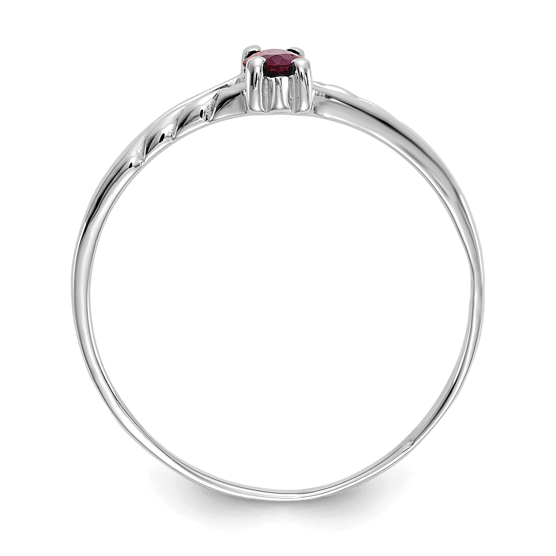 14k White Gold Ruby Birthstone Ring Secondary image