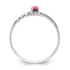 14k White Gold Pink Tourmaline Birthstone Ring