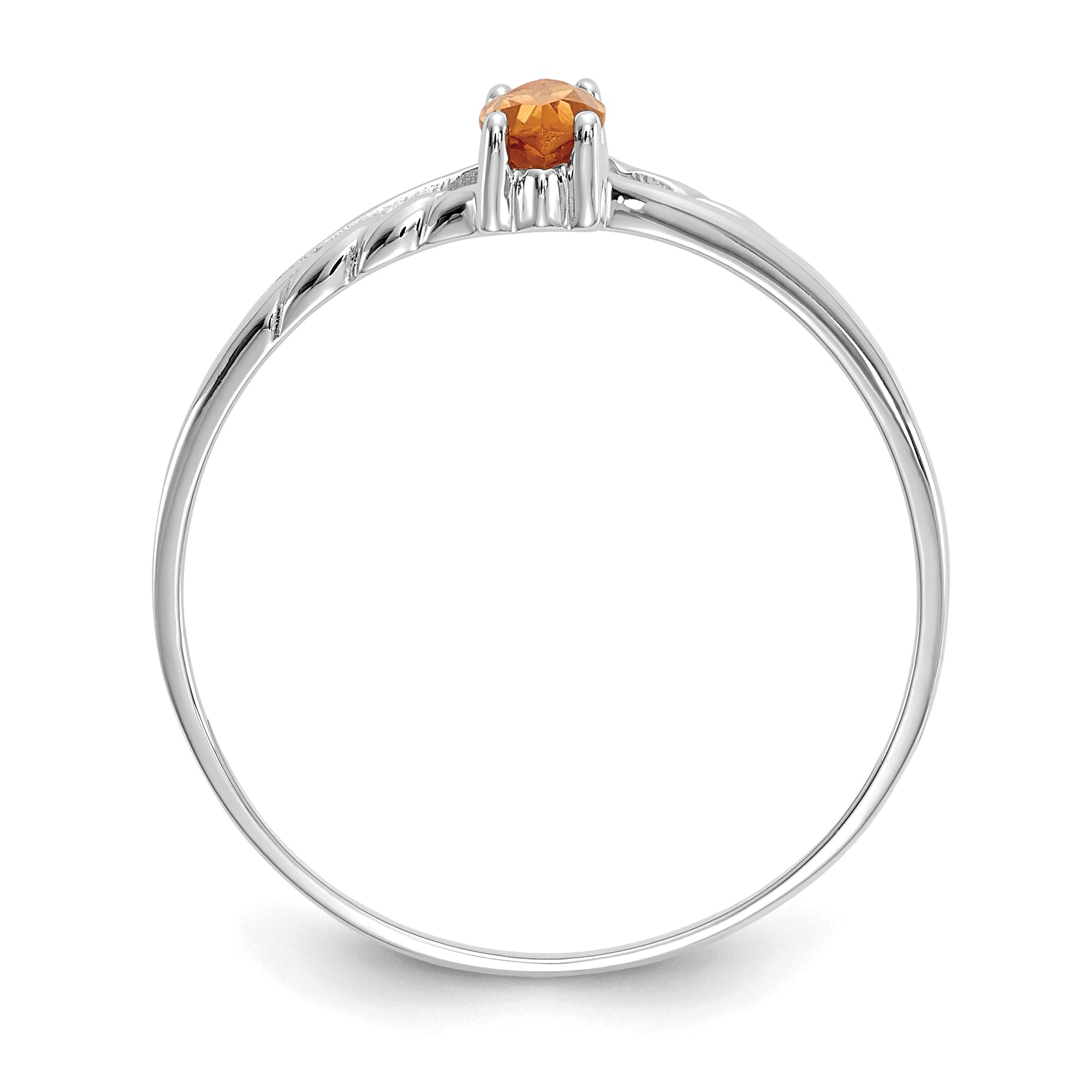 14k White Gold Citrine Birthstone Ring