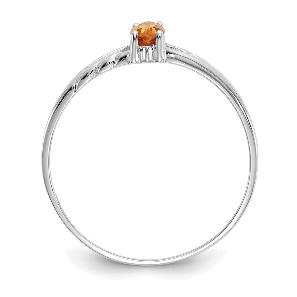 14k White Gold Citrine Birthstone Ring