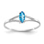 14k White Gold Blue Topaz Birthstone Ring