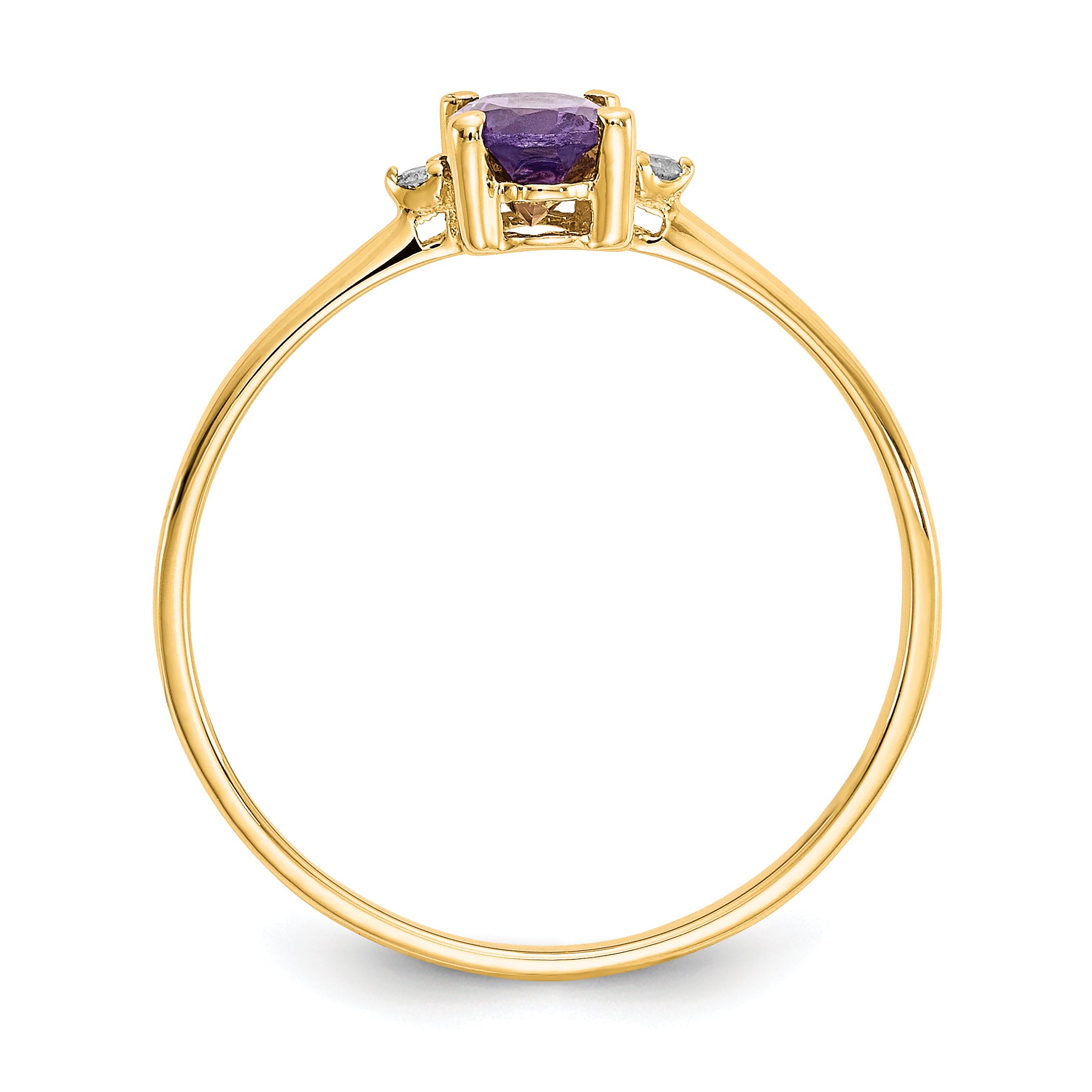 14k Diamond & Amethyst Birthstone Ring Secondary image