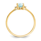 Aquamarine & Diamond Birthstone Ring in 14K Yellow Gold