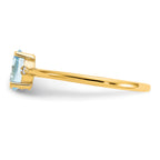 Aquamarine & Diamond Birthstone Ring in 14K Yellow Gold