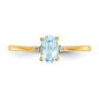 Aquamarine & Diamond Birthstone Ring in 14K Yellow Gold