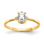 14k Diamond & White Topaz Birthstone Ring