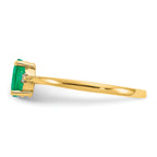 Oval Emerald & Diamond Birthstone Ring in 14K Yellow Gold