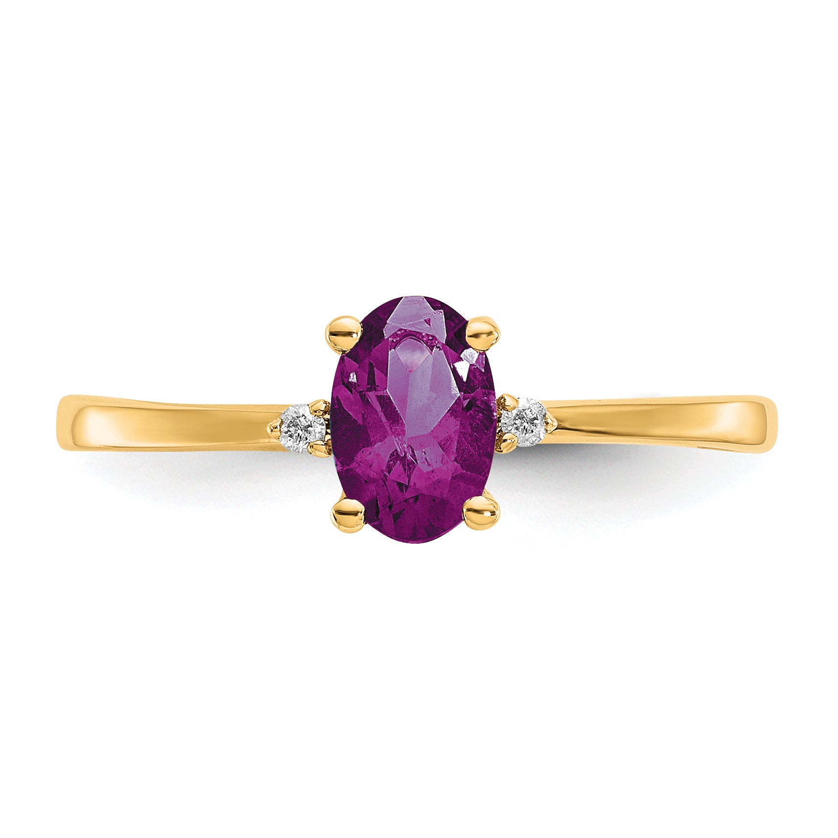 14k Diamond & Rhodolite Garnet Birthstone Ring