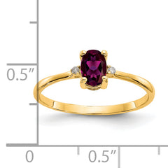 14k Diamond & Rhodolite Garnet Birthstone Ring