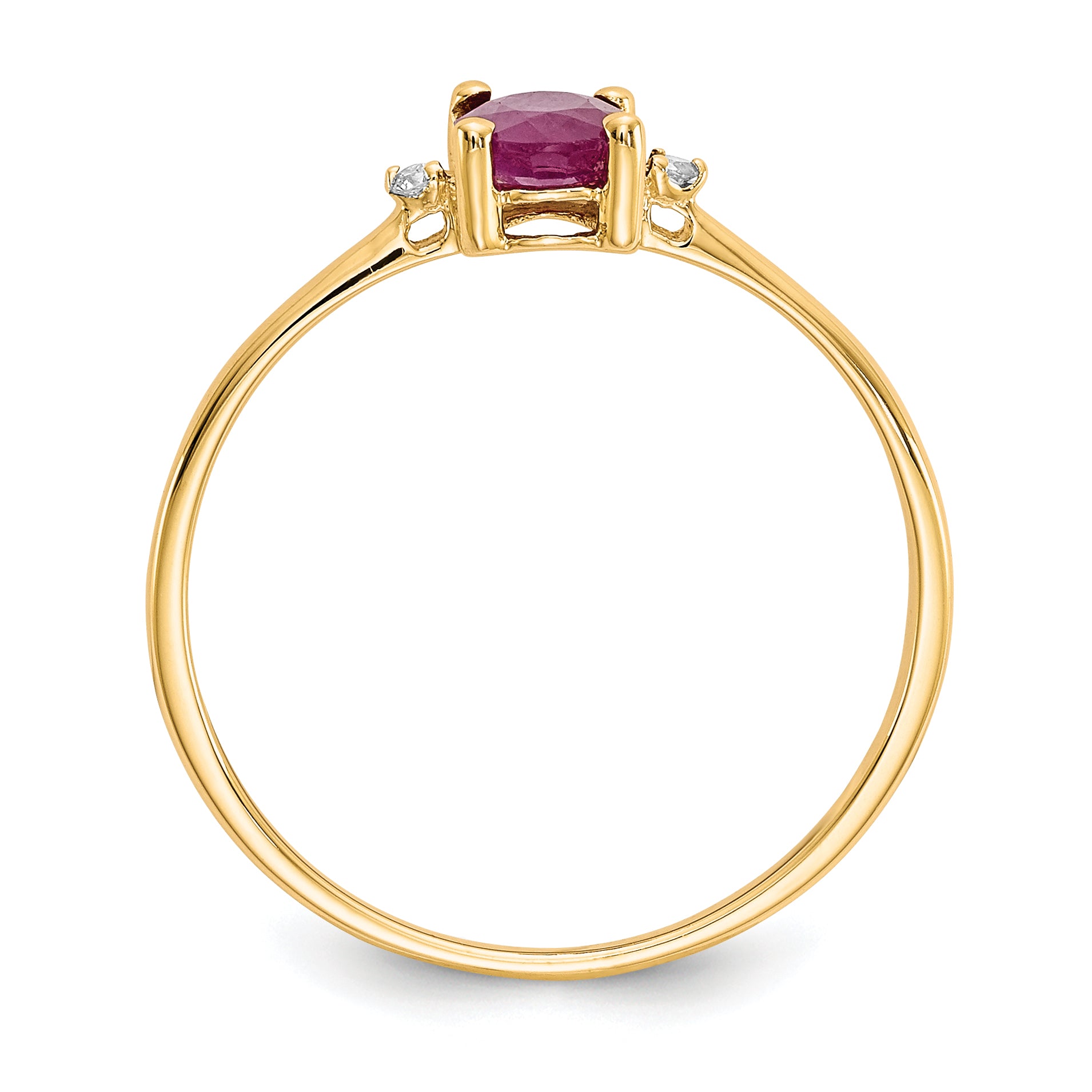 14k Diamond & Ruby Birthstone Ring Secondary image