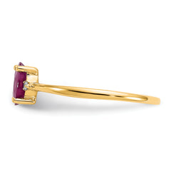 14k Diamond & Ruby Birthstone Ring