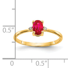 14k Diamond & Ruby Birthstone Ring